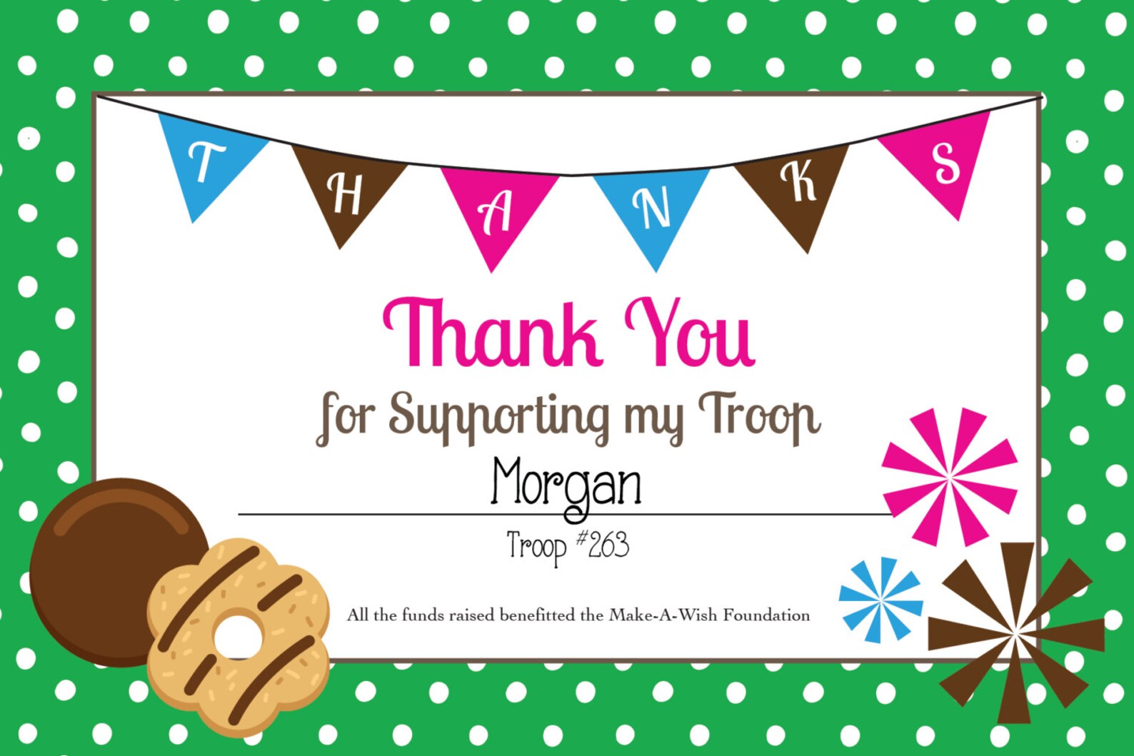 Cookie or Cookie Dough Fundraiser Thank You Notes. for Your Etsy