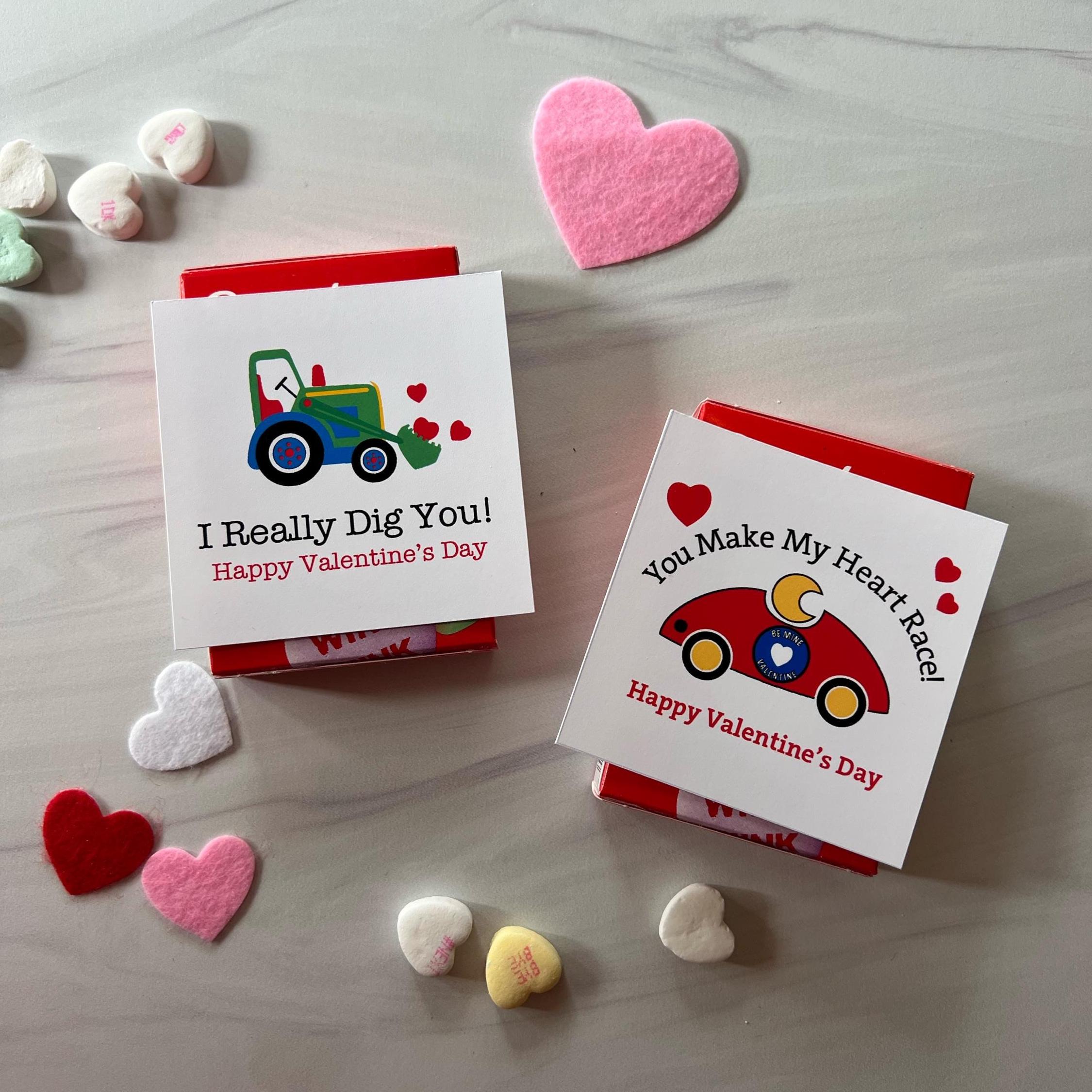 Race Car Valentine Gift Tags: Printable Class Valentines Cards ...