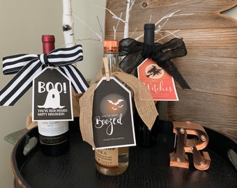 Je bent dronken! Halloween-cadeaukaartjes wijn/cocktail (afdrukbare digitale download)