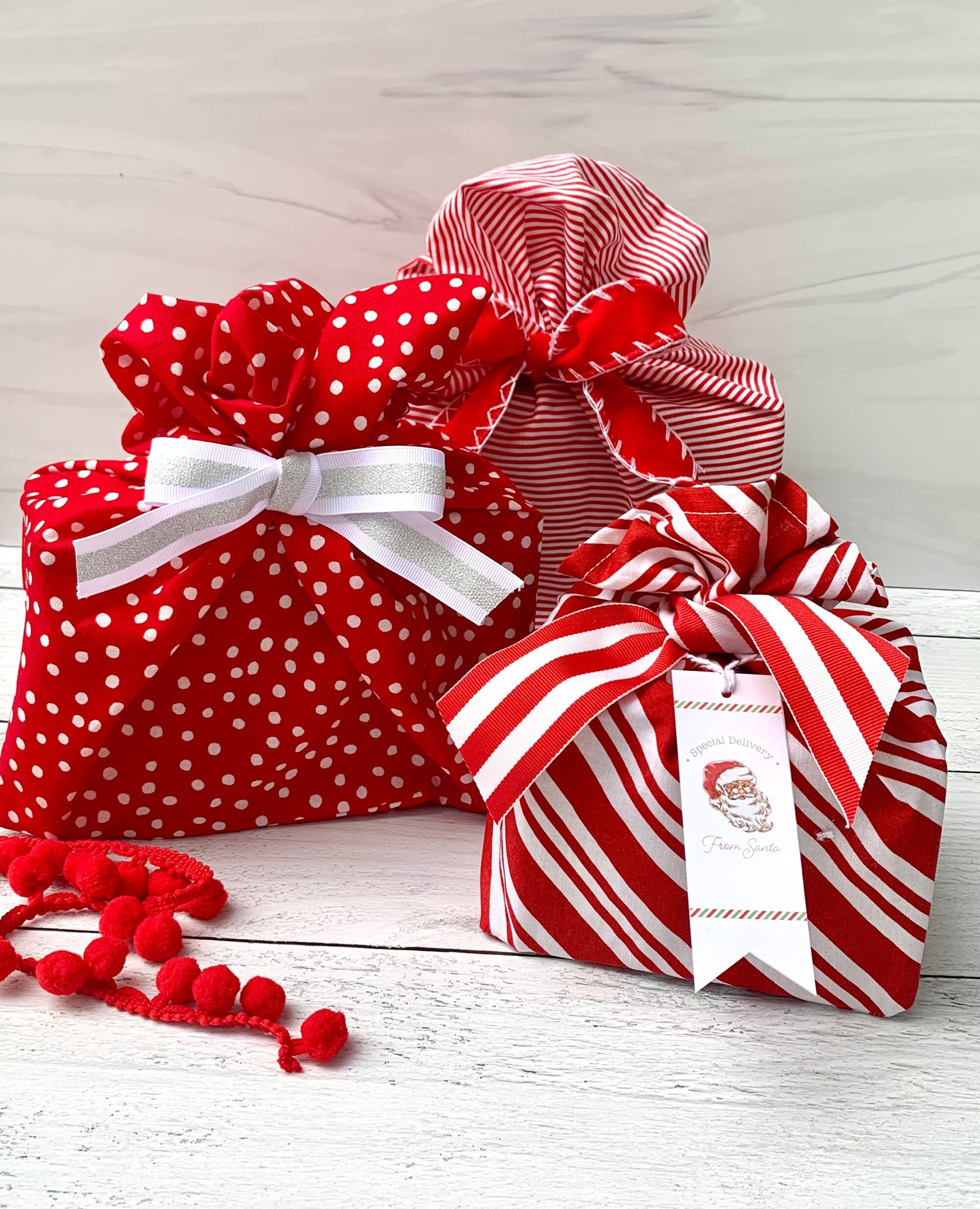 Fabric Gift Bags Reusable Gift Wrap Christmas Sustainable Gift - Etsy