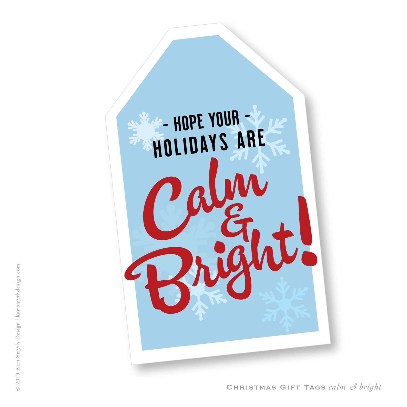 Hope your Holidays are Calm & Bright Christmas Gift Tags and Etsy