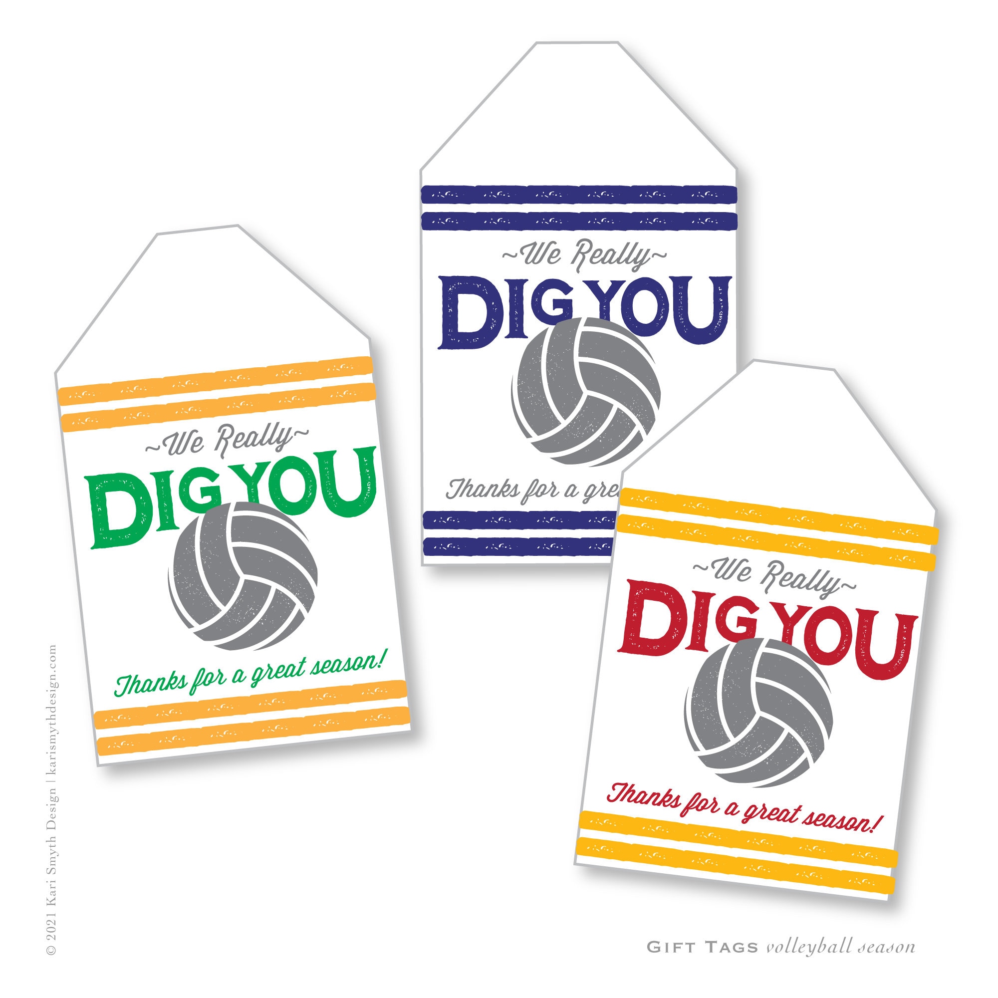 We Dig You Volleyball Gift Tags Great End of the Season Etsy