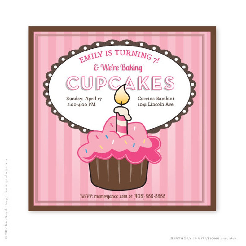 Cupcake Birthday Party Invitations. Personalized and Printable - Etsy