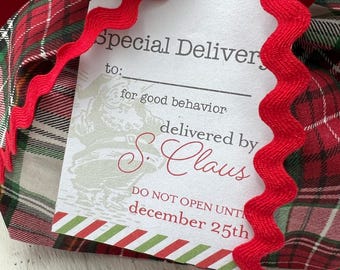 Personalized Santa Gift Tag - Delivery from Santa, Set of 4