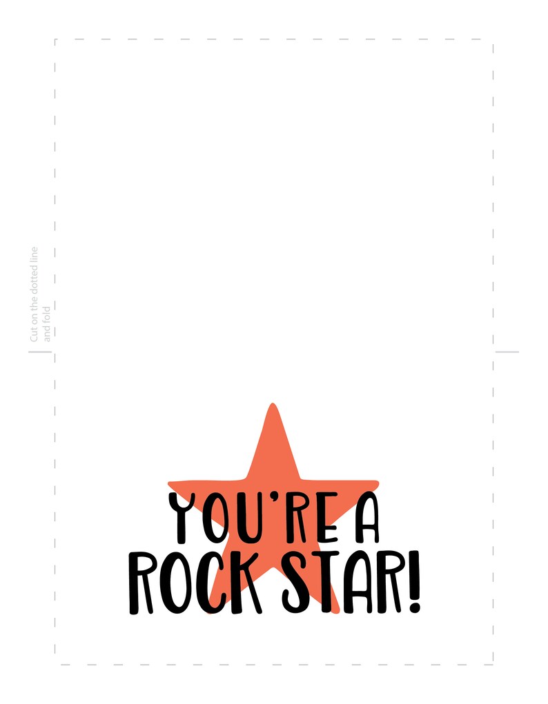 You're a Rock Star Greeting Card. Say Thanks or Etsy