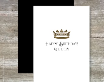 Happy Birthday Queen Card | Birthday Crown Illustration