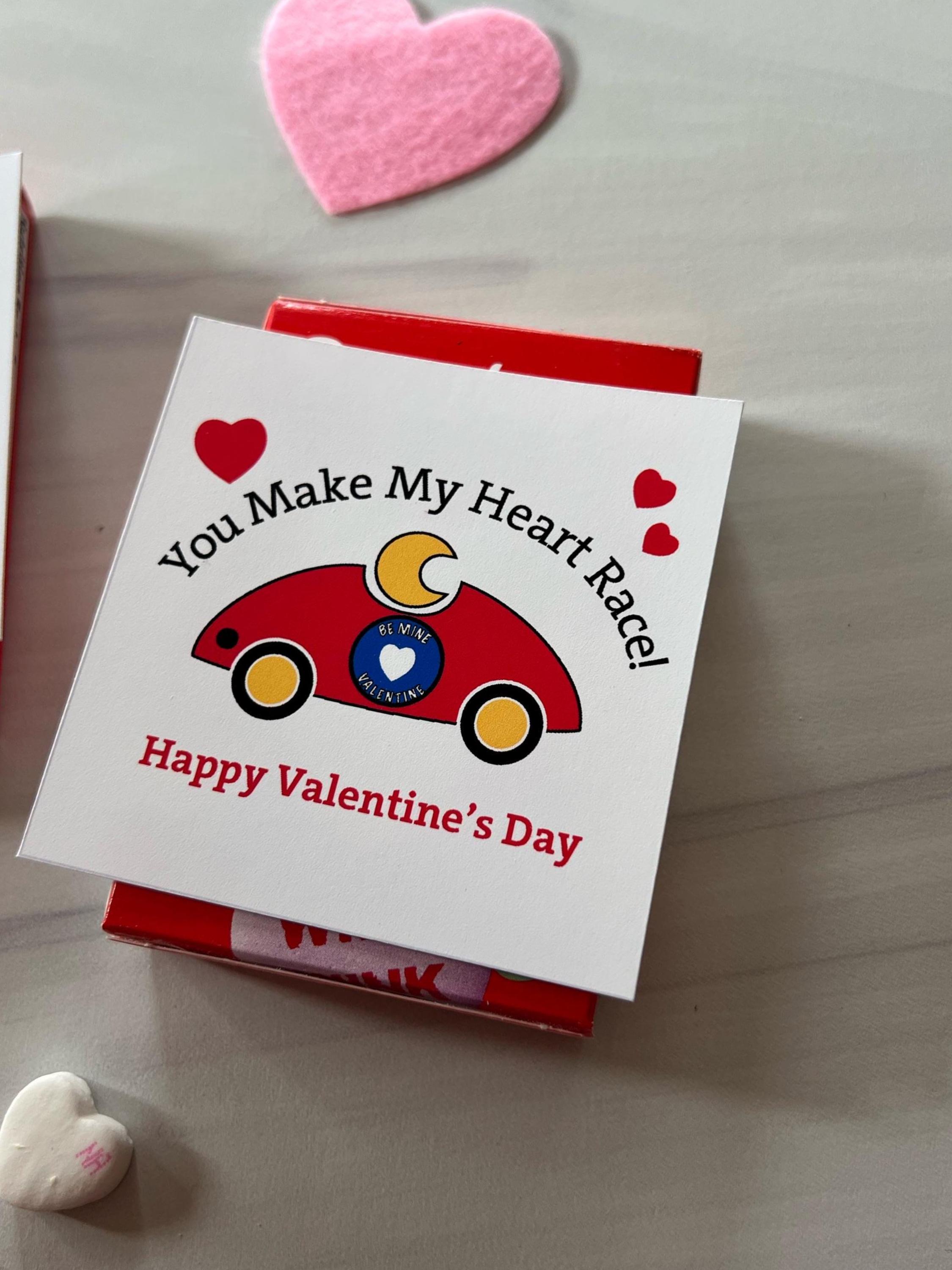 Race Car Valentine Gift Tags: Printable Class Valentines Cards ...