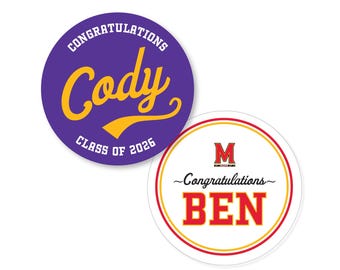 Personalized Graduation Party Favor Stickers: Custom Graduation Party Labels