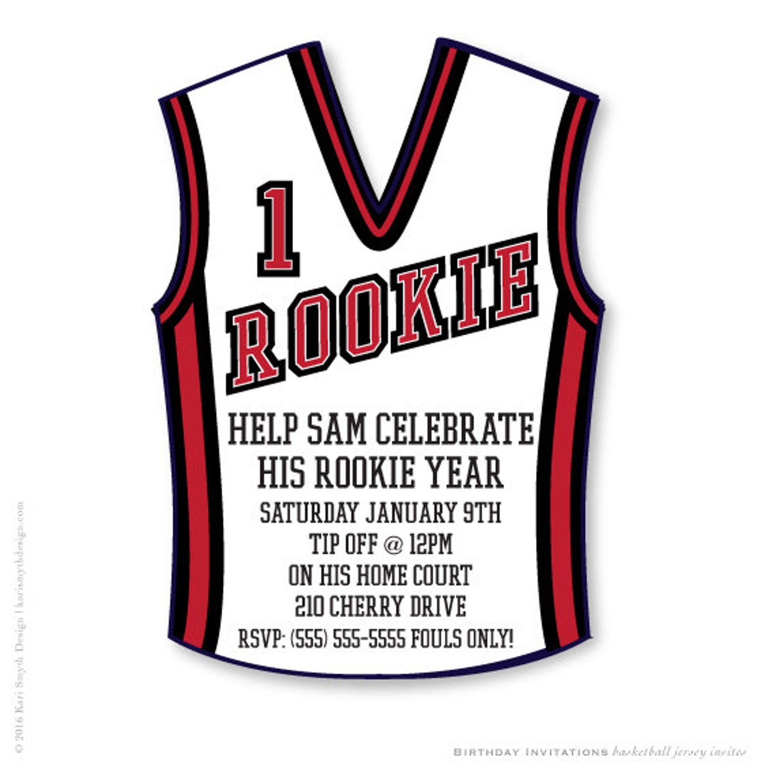 Basketball Jersey Birthday Party Invitations Birthday party Etsy