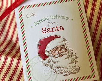 Personalized Christmas Santa Gift Tag – Special Delivery, Set of 4
