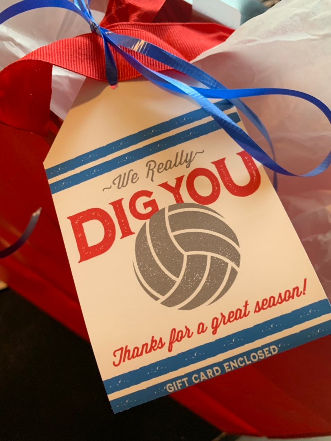Volleyball Coach Gift Tag Volleyball Team Gift Tag Gift Card Holder