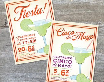 Fiesta! Cinco de Mayo! Margarita & Lime party invitations.  Barbecue, Party, Cinco de Mayo Fiesta Invites. Personalized-Printable-Download