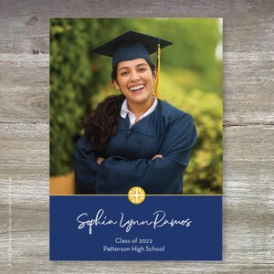 Annuncio di laurea tradizionale Due lati 5 x 7 Diploma di scuola superiore Annuncio di laurea Carta fotografica di laurea Carta stampabile o fisica personalizzata