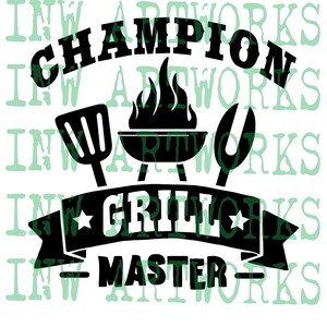 FOR DAD oder Grandpa, Champion Grill Master Grafik für T-Shirts, Grillschürze, Schild und mehr, svg, png, jpg