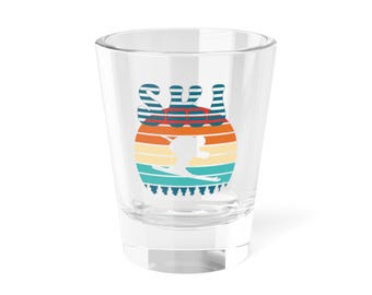 Retro Ski Shot Glass, Winter Sports Gift