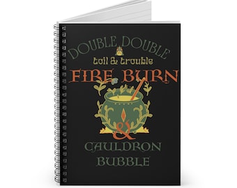 Witchy Spiral Notebook, Double Double Toil & Trouble Journal