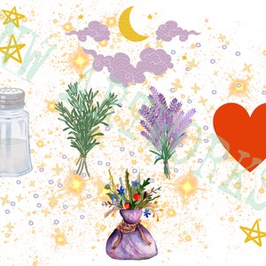 PRACTICAL MAGIC T SHIRT front and back design 2 graphics, salt, rosemary, lavender, love, Spells, magic  svg, png, jpg , for sublimation.