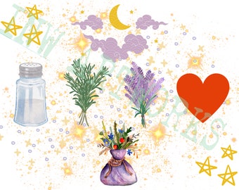 Practical Magic, salt, rosemary, lavender, love, Spells, magic  svg, png, jpg , for sublimation, t shirt, mug, tumbler, bag