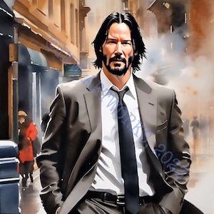 Keanu Reeves wall art, set of 3, instant download