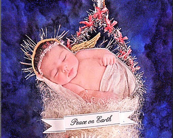 Custom photo Ornament.  Baby ornament. Child photo ornament. angel ornament pet ornament Your photo into a Heirloom ornament...  CO 10
