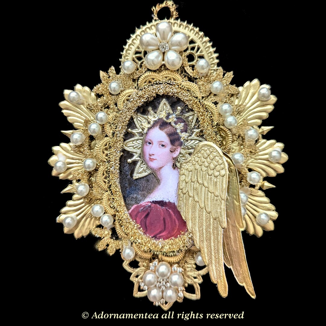 Victorian Christmas Ornaments. Victorian Angel Ornament. Vintage Style