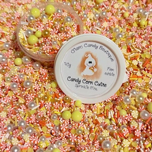 Candy Corn Cutie Sprinkles, Halloween Sprinkles, Fake Sprinkles, Polymer Clay Sprinkles