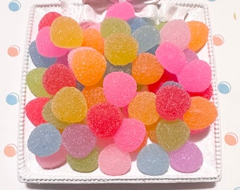 Fake Gumdrops, Gum Drop Flat Backs, Set of 24