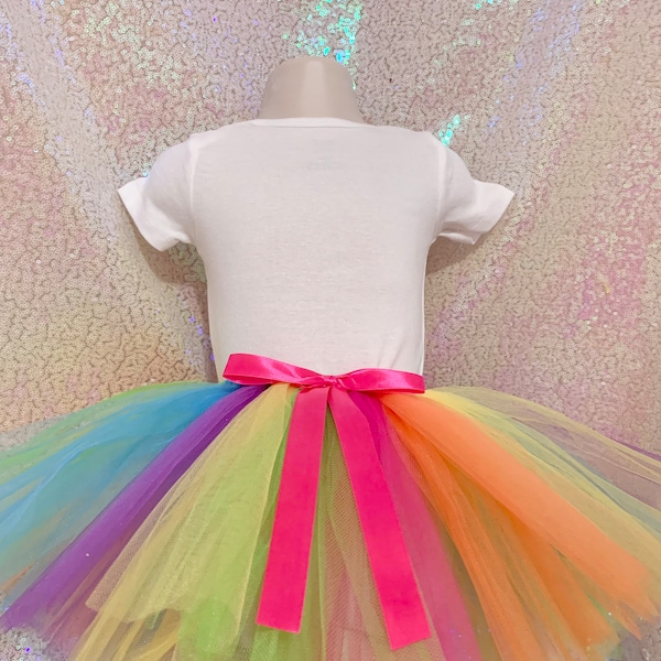 Rainbow Tutu, Bright Rainbow Tutu, Ribbon Tutu, 1st Birthday Tutu, Birthday Tutu, Baby Tutu, Toddler Tutu