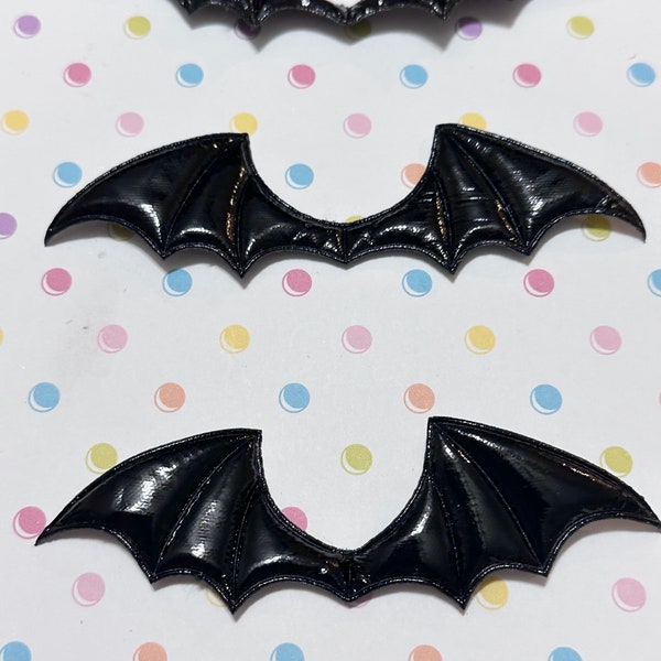 Bat Wings, Bat Wing Applique, Fabric Bat Wings, Bat Wings for Crafts, Set of 3