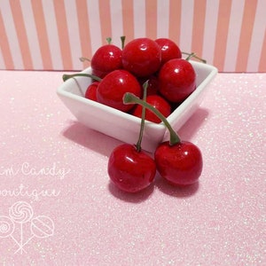 Fake Cherries, Realistic Cherries, Fake Bake Cherry, Photography Prop, Tray Décor, Set of 10