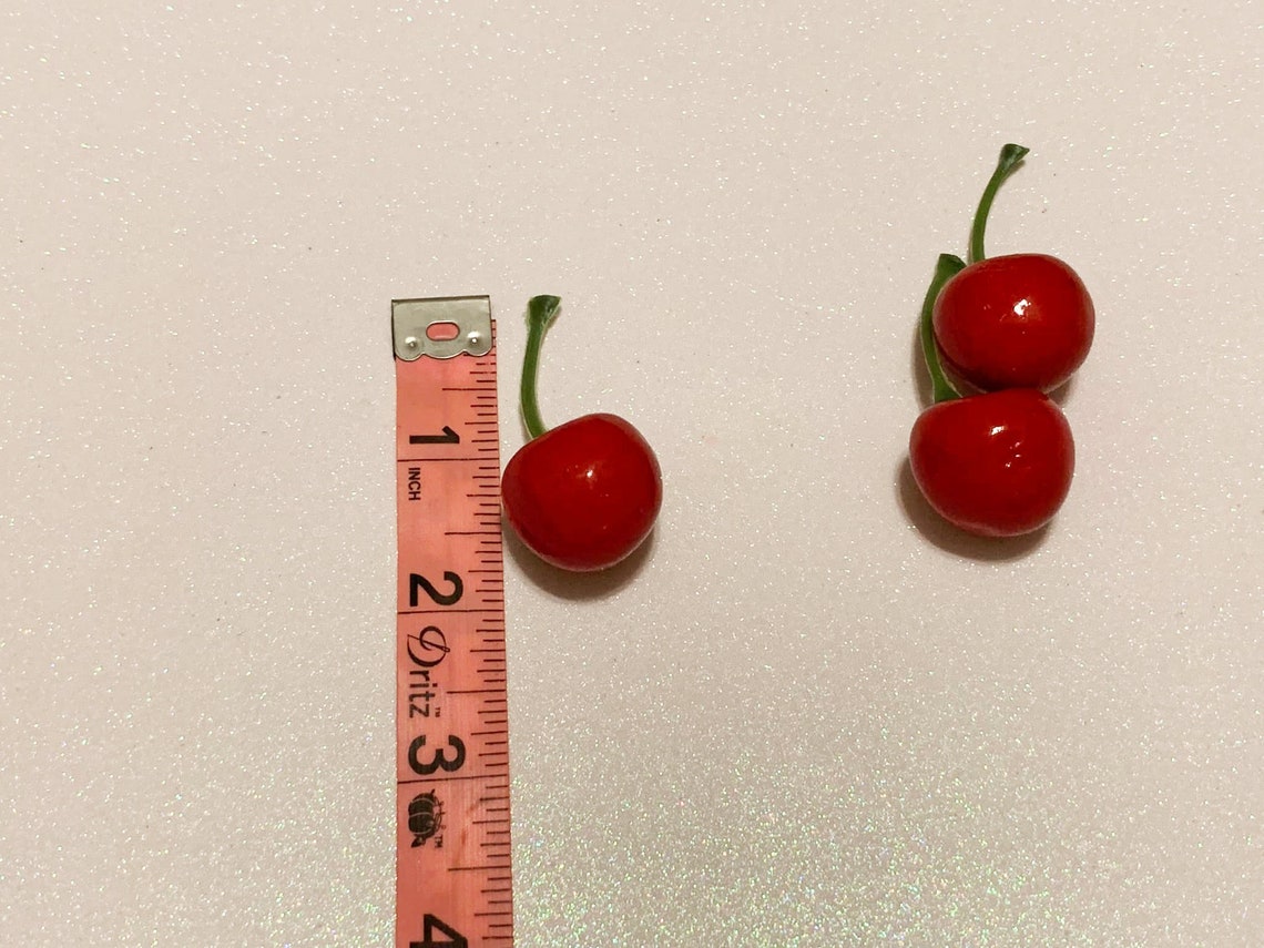 Fake Cherries Realistic Cherries Fake Bake Cherry Etsy