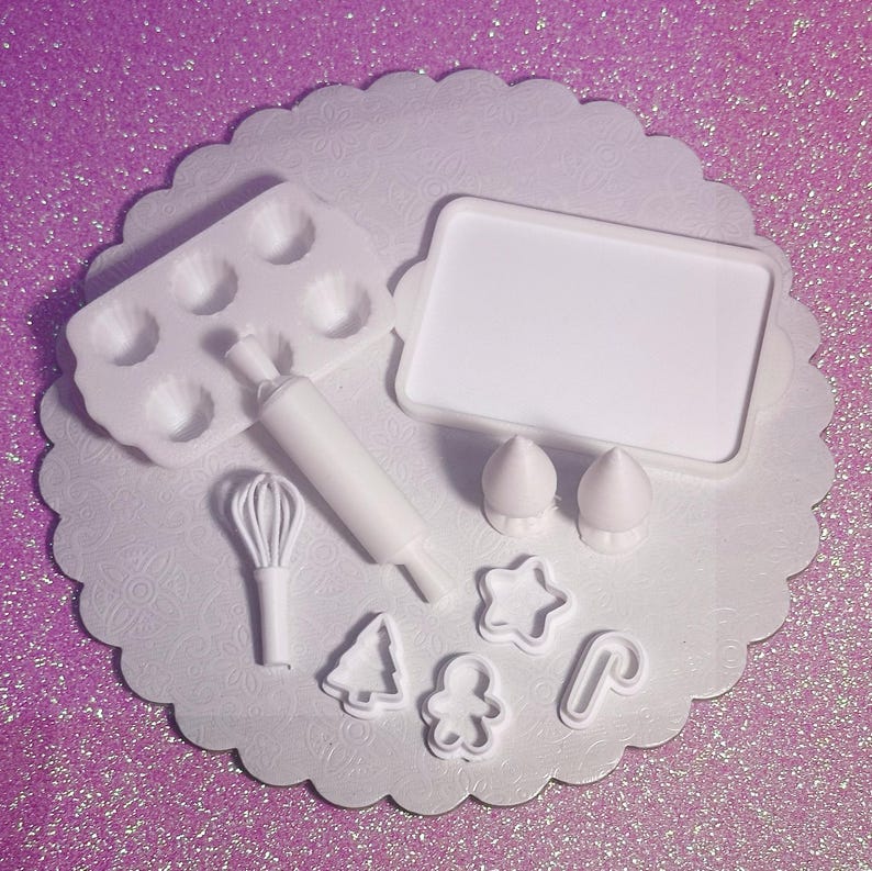 Mini Baking Set, 10 Pieces, Paintable Plastic - Etsy