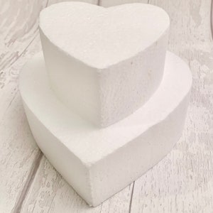 Styrofoam Hearts in Teardrop Shape Different Sizes 8/12 Cm for