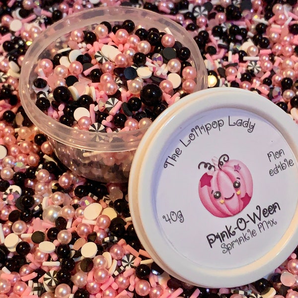 Pink-O-Ween Sprinkles, Pink Halloween Sprinkles, Fake Sprinkles, Pastel Halloween Sprinkles