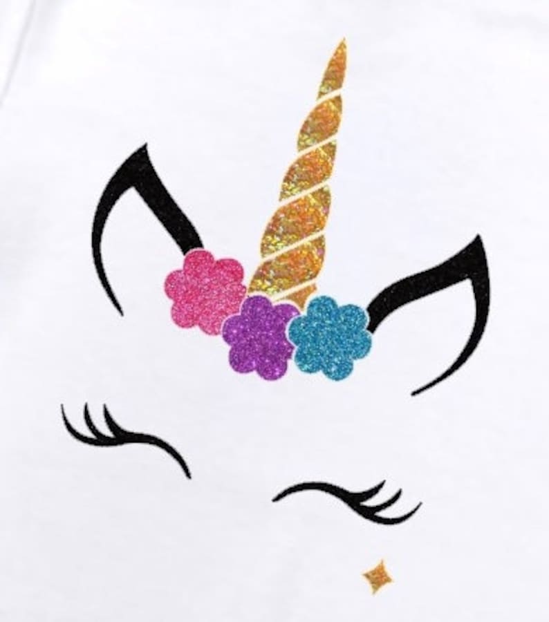 Unicorn Face Iron On Iron on Decal Fabric Decals Heat Etsy