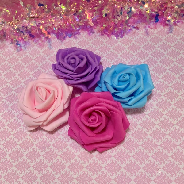 Foam Roses, Foam Flowers, Pink Foam Roses, Blue Foam Roses, Purple Foam Roses