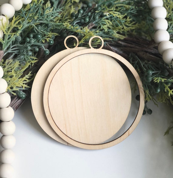 Blank Ornament Template DIY Ornament Laser Cut File Round Etsy