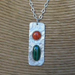 Coral Malachite Pendant