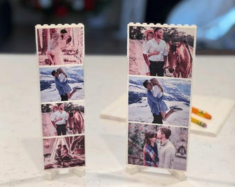Custom Brick Photo Puzzle | Personalized Building Block Display | 3–4 Image Puzzle Gift