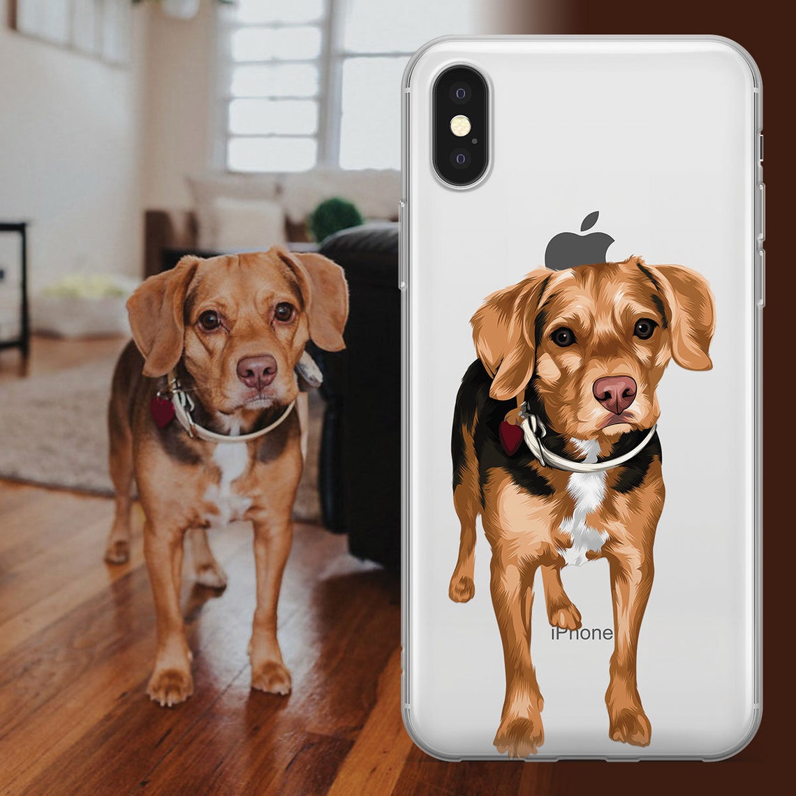 Custom Dog Illustrated Phone Case Gift for Dog Lover Dog Etsy