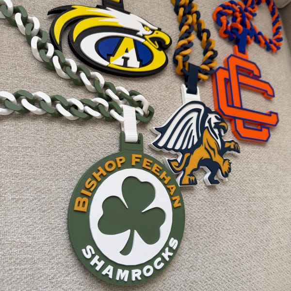 Custom Hype Chain Personalized Team Logo Name School Spirit Chain Lightweight Plastic Necklace