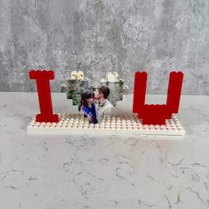 Custom I Love You Brick Puzzle | Personalized Heart Photo Gift | Romantic Building Block Keepsake