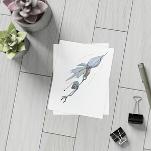 Wenskaart Set van 10 met enveloppen, aquarel schattig monster, blanco binnenin