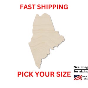 Unfinished Wooden Maine State Shape | USA State Cutout | Crafting Supplies | Bulk States