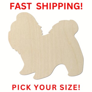 Unfinished Wooden Shih Tzu Dog | Dog Blank Cutout | Craft Supplies | Bulk Shih Tzu | Pet Cutouts