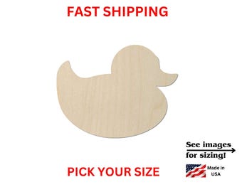 Unfinished Wooden Duck | Farm Animal | Rubber Duck | Wooden Blank Cutout | Laser Cut | DIY Crafting Supplies