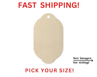 Unfinished Wooden Gift Tag Shape 06 | Blank Cutout | DIY Gift Tag | Craft Blank | Present Tag | Laser Cut