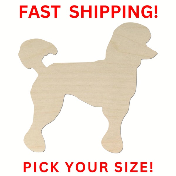 Unfinished Wooden Toy Poodle Shape 01 | Poodle Dog Cutout | Craft Supplies | Bulk Dog Cut out