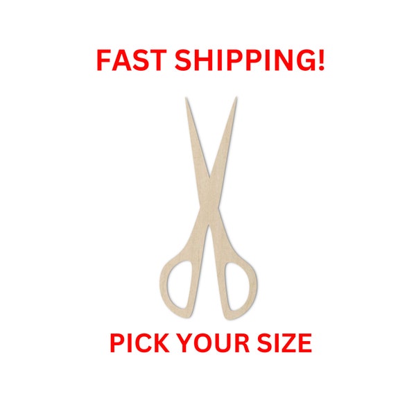 Unfinished Wooden Scissor Shape | Craft Supplies | Wooden Cutout | DIY Craft Cut Out | Salon Scissors