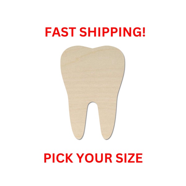 Unfinished Wooden Tooth Shape | Tooth Fairy | Dental Decor | Craft Supplies | Bulk Wholesale | Laser Cut